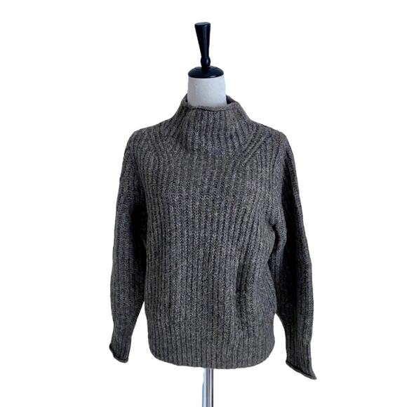Madewell Turtleneck Cozy Chunky Knit Sweater Dark Gray - Picture 1 of 7